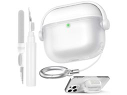 Capa protetora de silicone Ahastyle WG174 para fones de ouvido AirPods 4, com proteção contra danos e compartimento para limpeza 3 em 1. GIECY