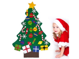 Conjunto de Enfeites de Natal em Feltro Destacáveis para Decoração de Árvore Parede Natalícia Infantil, Ergonômico, Uso Diário STELASPLEN
