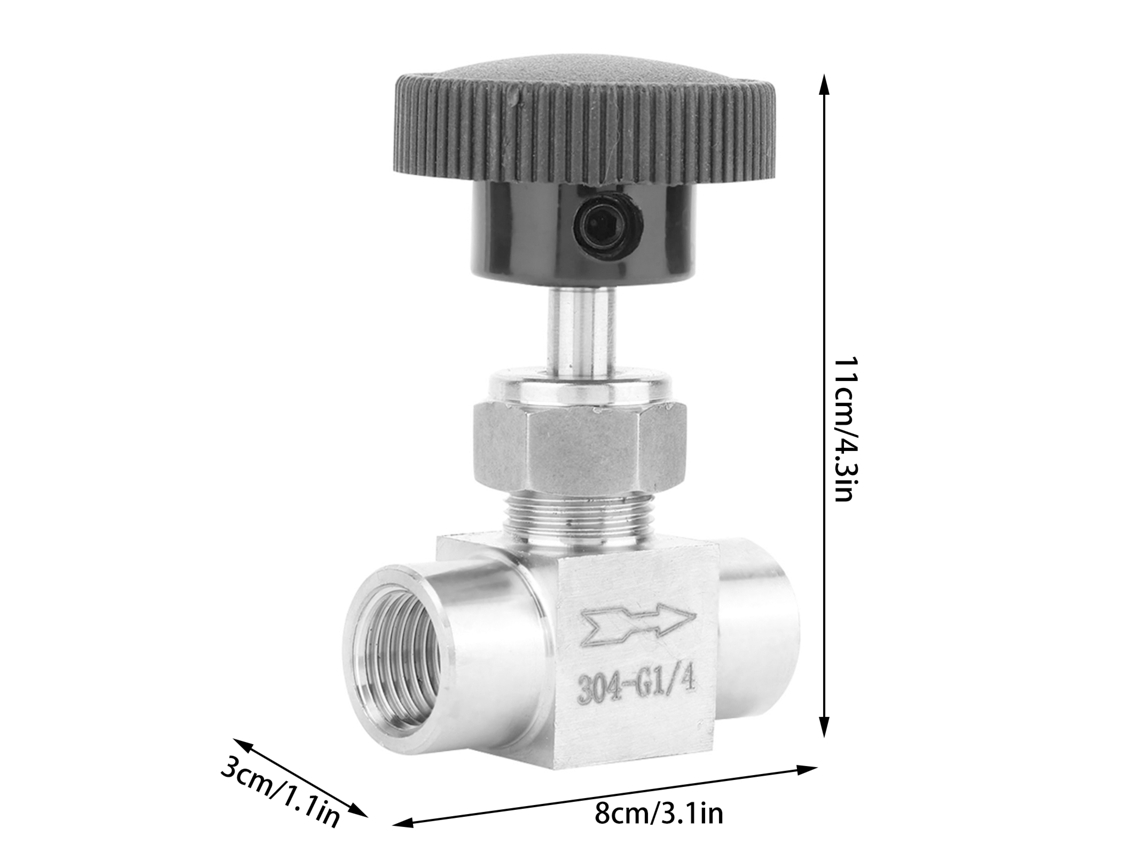 Válvula De Agulha Reta Com Rosca Fêmea Em Aço Inox Laxiscreed Para Água, Gás E Óleo, Controle De Fluxo