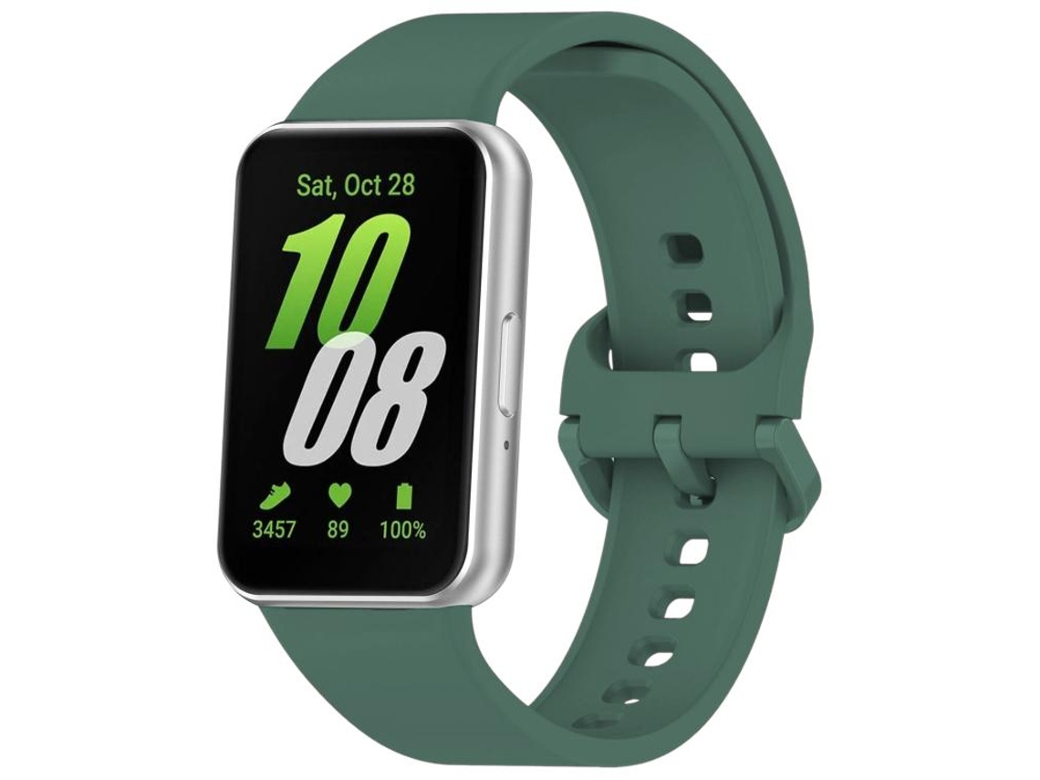 Bracelete para Samsung Galaxy Fit 3 Silicone Cor Sólida Fivela Colorida Verde exército XIAOMOYU