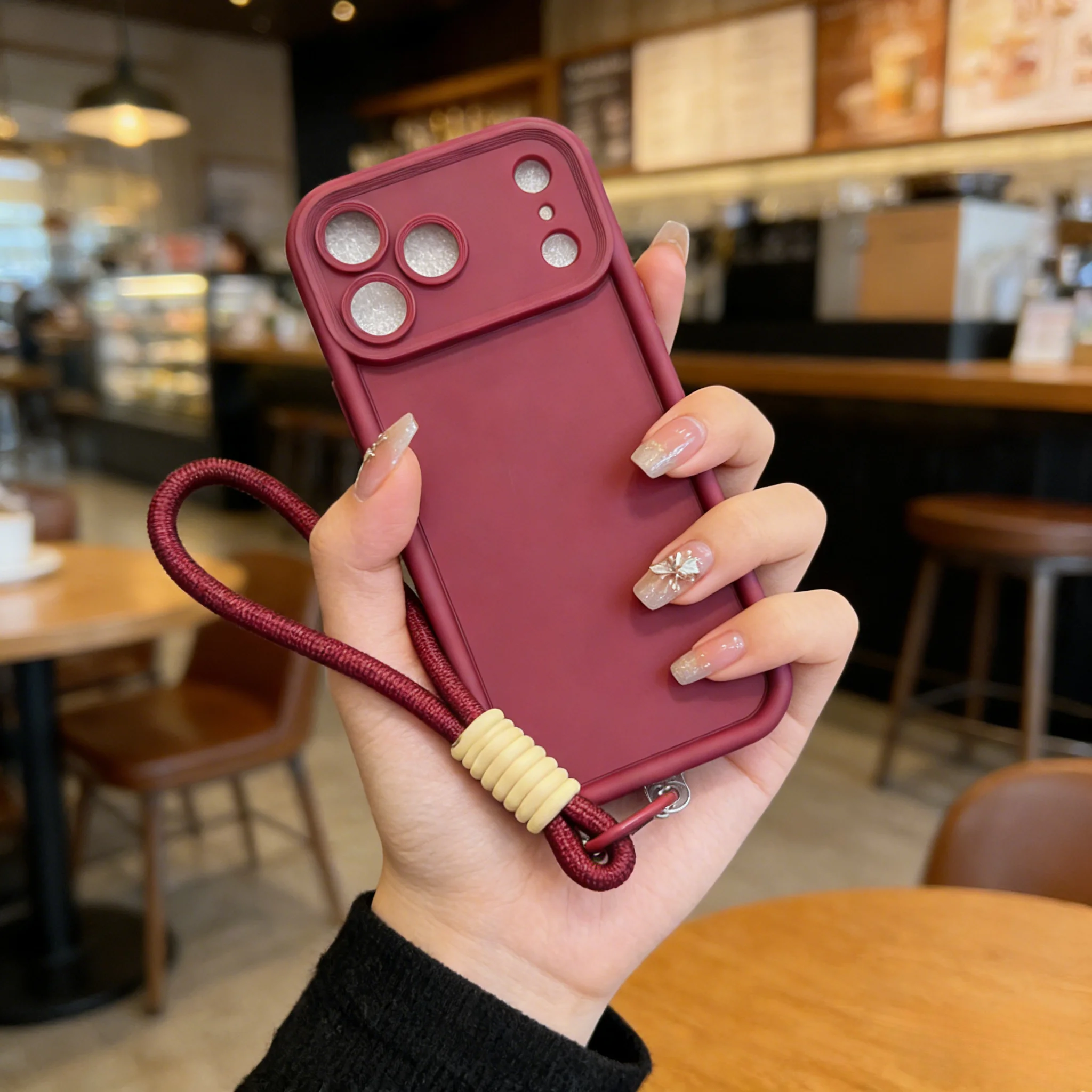 Capa Protetora Macia (vermelho Escuro Para Iphone 13) Com Parte Traseira Em Silicone Resistente A Impactos.