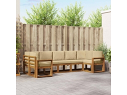 Vidaxl Conjunto De Sofás Para Exterior 7 Unid. Natural E Bege