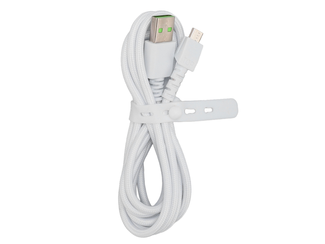 Aetheria cabo de Carregamento para Mouse Naga Pro Micro Usb 1,8m Náilon Anti desgaste Metal Branco
