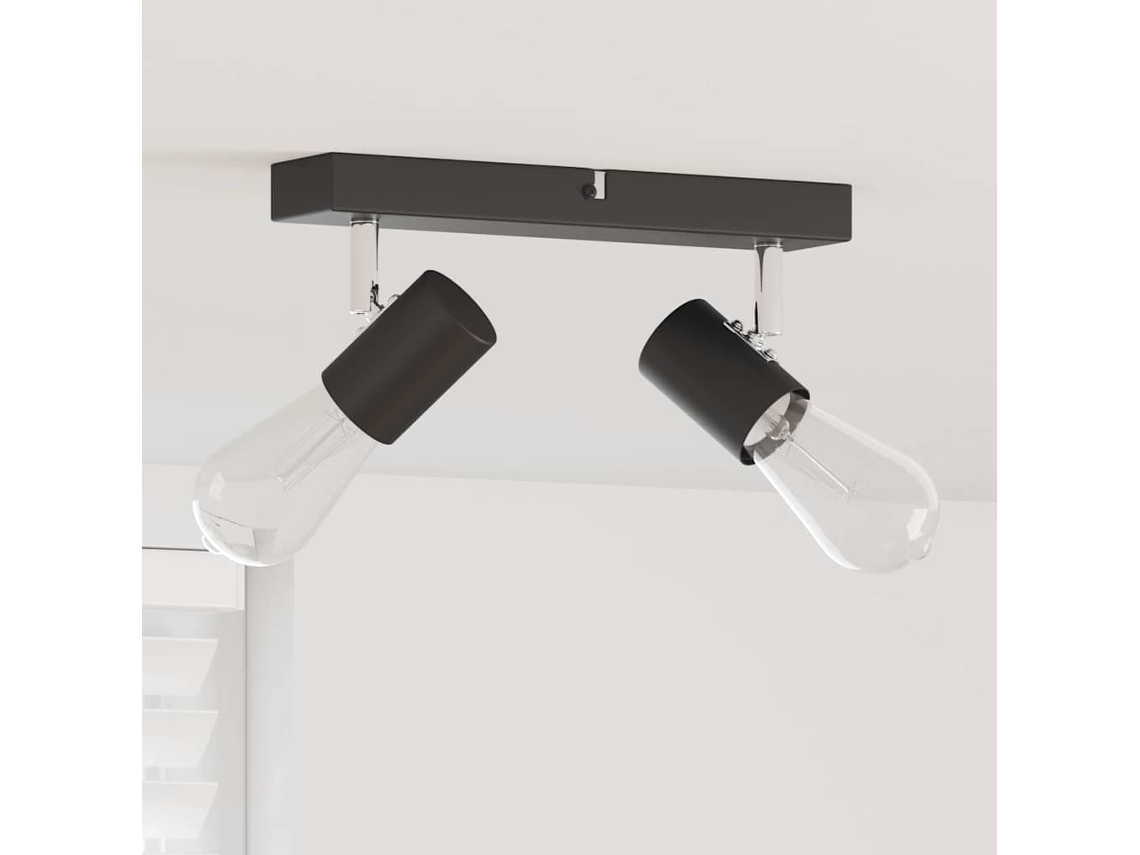 Vidaxl Foco De Teto Com Holofotes Preto 26 X 6,5 X 11,5 Cm Metal