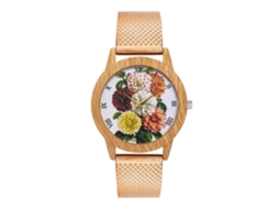 Relógio de pulso Zhoulianfa Simple Quartz para homens e mulheres com pulseira de malha de silicone (ouro rosa)