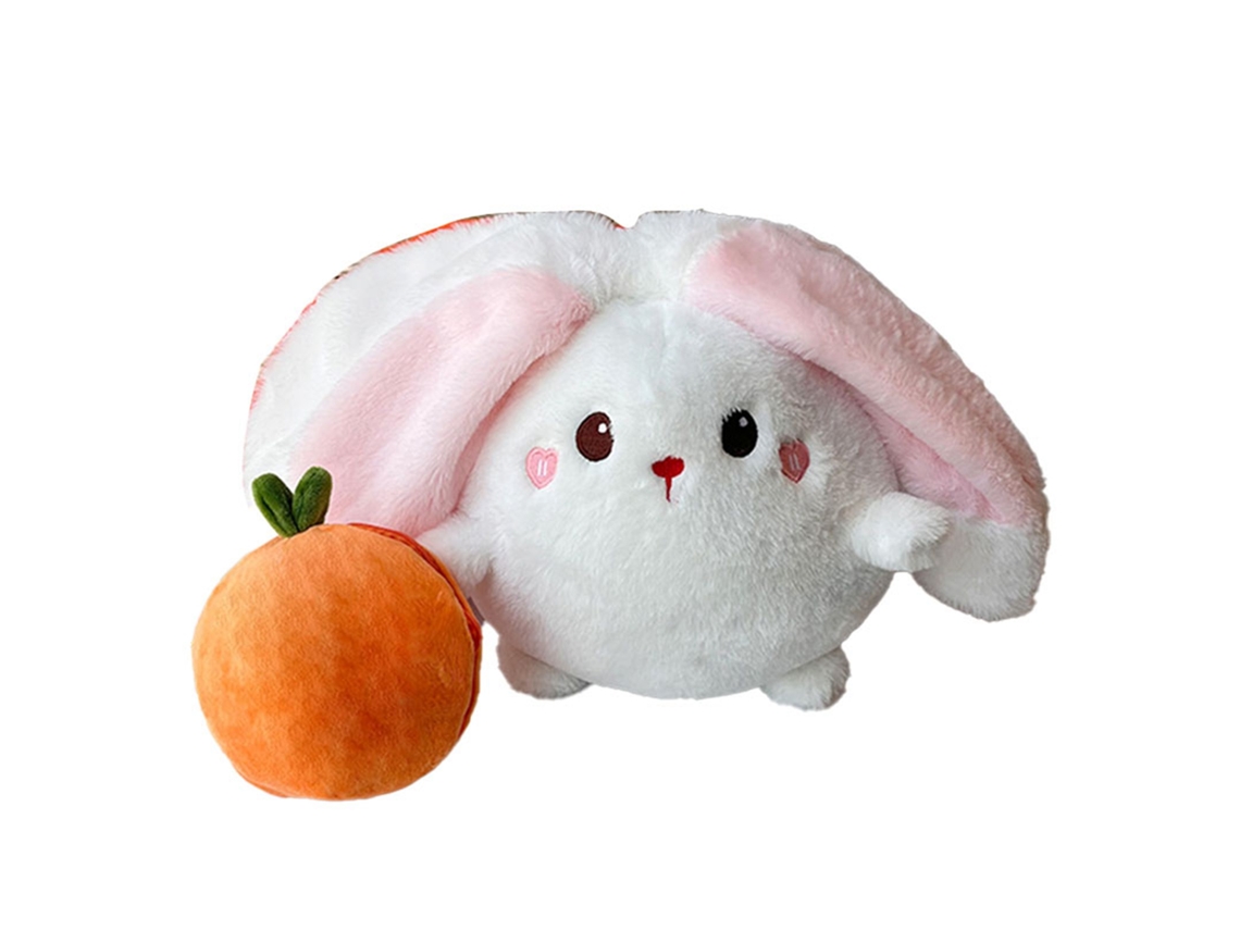 Ats muñeco de Peluche Animal Reversible Adorable Suave Plátano Persimmon Juguete Almohada Decoración Hogar Cama Conejo L 25cm