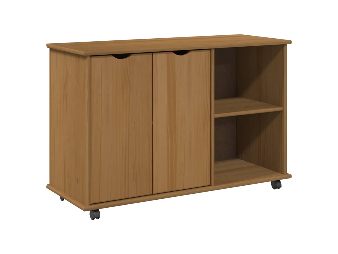 Conjunto 1 Armário Minimalista Vidaxl Castanho Madeira De Pinho Maciça (100 X 39 X 65,5 Cm)