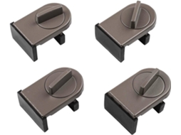 Conjunto De 4 Travas Segurança Marrons Para Janelas Correr, Em Ferro J