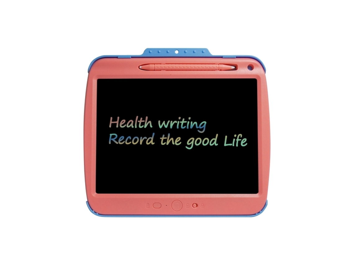 Tablet De Escrita Lcd Recarregável De 9 Polegadas Com Linhas Coloridas (rosa) E Prancheta Eletrônica Transparente.