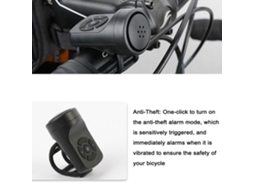 Buzina Elétrica para Bicicleta, 120 Db, À Prova D'água, 4 Modos de Som, Alarme Antifurto AQUAFORGE