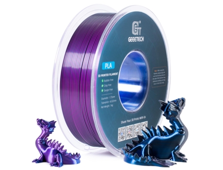 Filamento tricolor Geeetech Pla Silk de 1,75 mm de alta precisão / 0,03 mm compatível com Ender 3, Kobra, Neptune 4 e muito mais!
