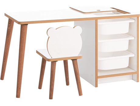 Secretária Infantil MYOSHOME Soho (Melamina - 90 x 51 x 42 cm - Branco)