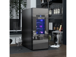 Mini Adega Para 12 Garrafas, Refrigerador De Bebidas Preto Com Porta De Vidro, Luz Led E Painel Touch Screen