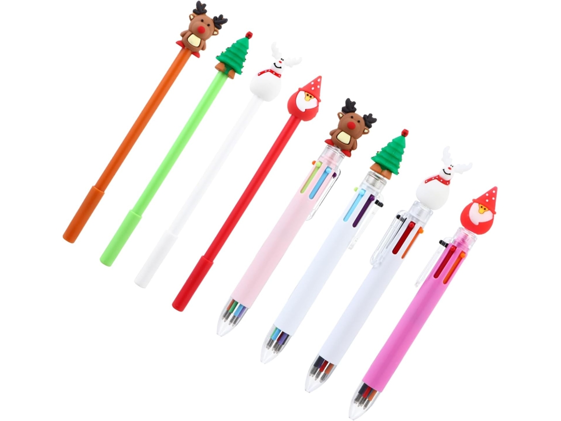 Conjunto De 8 Canetas Em Gel Com Desenhos Divertidos Para A Escola.