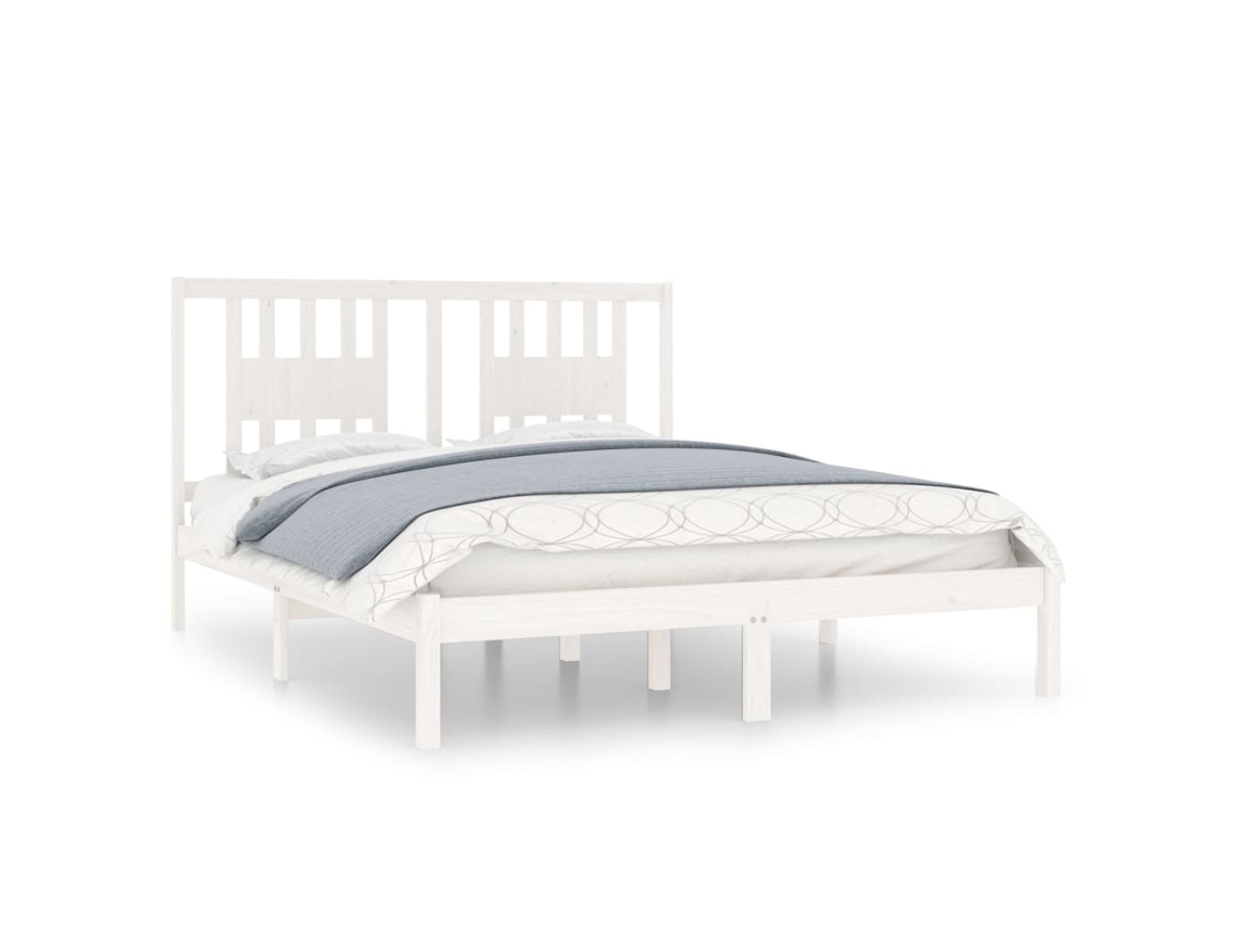 Bed Frame, Bed Frames Vidaxl Branco Madeira De Pinho (140 X 200 Cm)