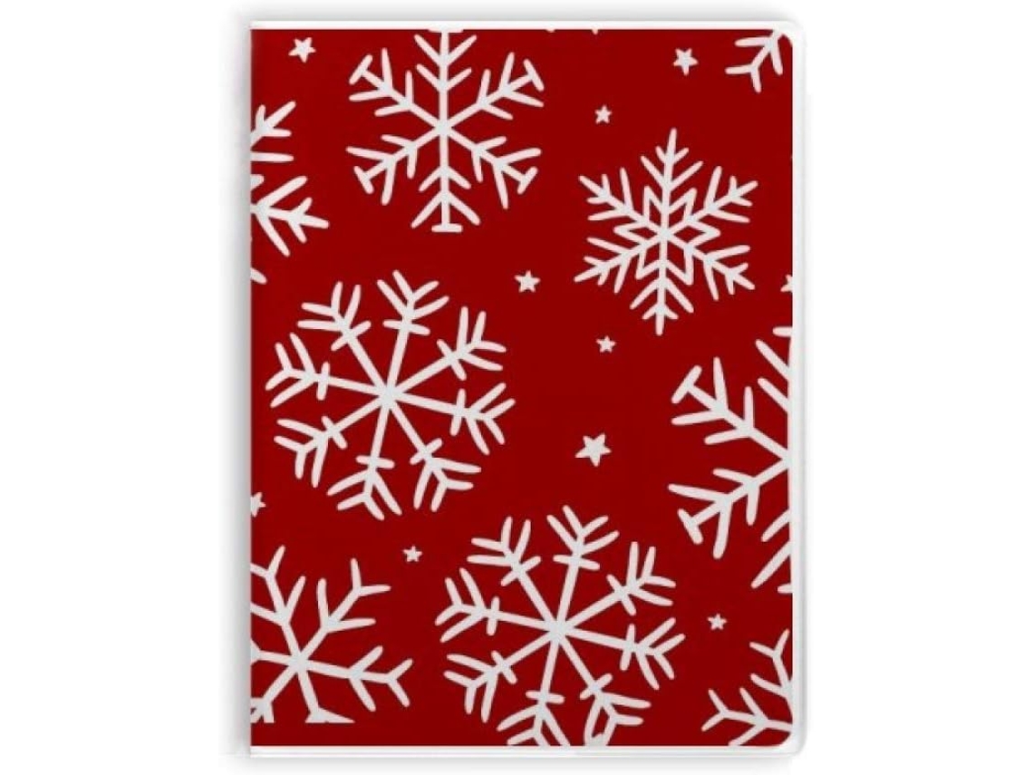Carnet De Notas De Noël Com Sopa De Cobertura Motif Flocon De Neige Rouge