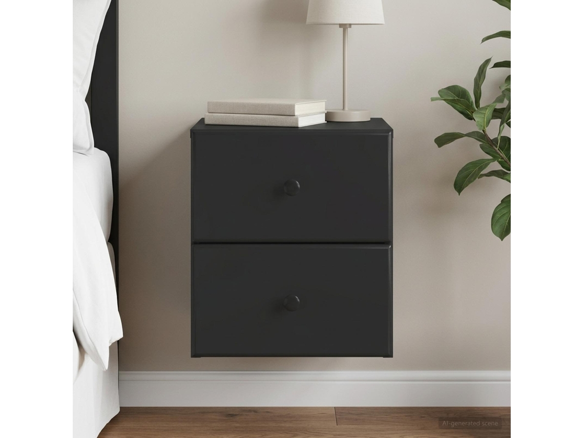 Vidaxl Gabinete De Canto Montado Na Parede Preto 34,5 X 33 X 40 Cm