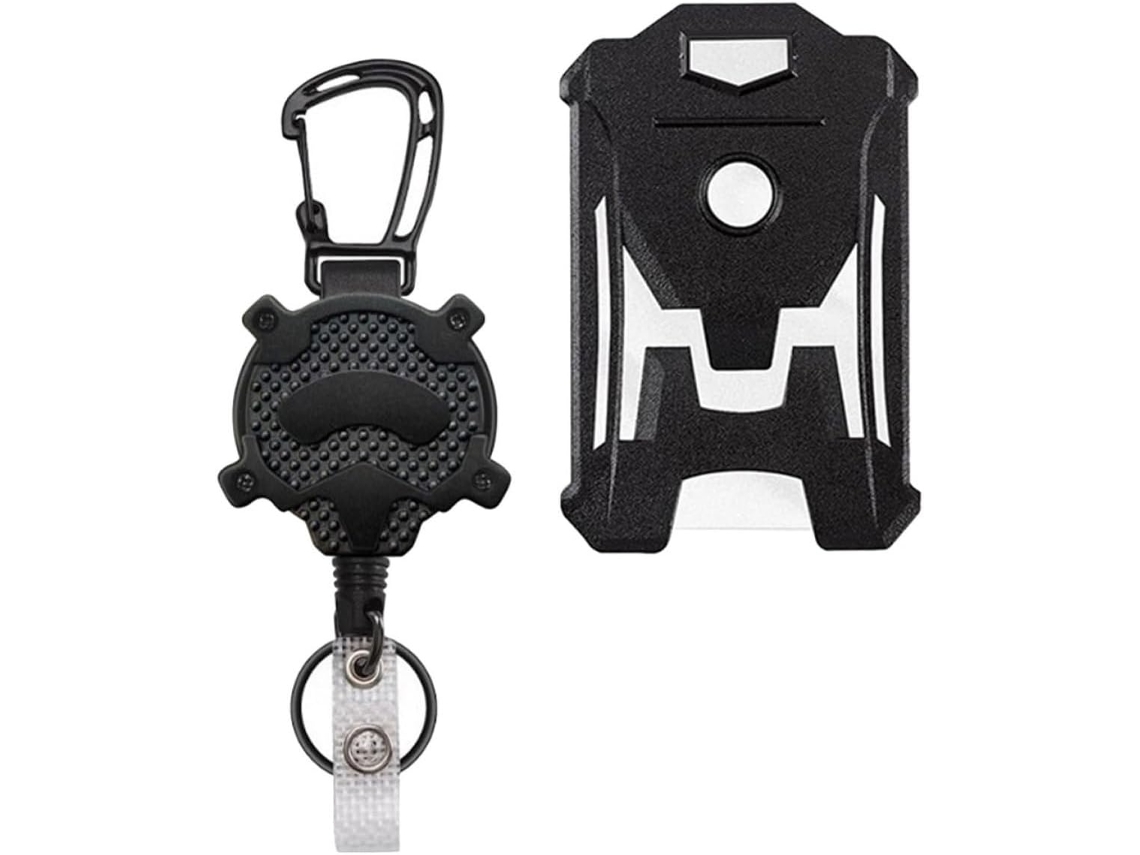 Lurelia Porta-crachá Retrátil Vertical Em Plástico E Abs Preto