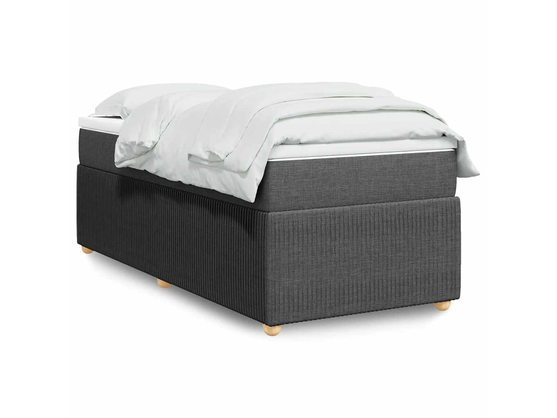 Vidaxl Cama com Molas/colchão 90x200 Cm Tecido Cinzento escuro