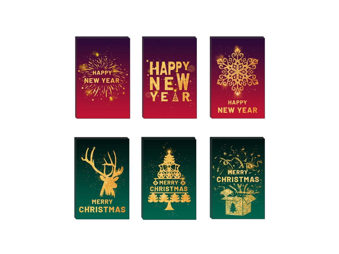 Conjunto Colorido de 24 Cartões de Natal Cartões de Saudação com Envelopes e Adesivos NEVEANCE