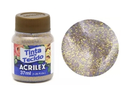 TINTA TECIDO GLITTER 37ML OURO 05040201 ACRILEX 