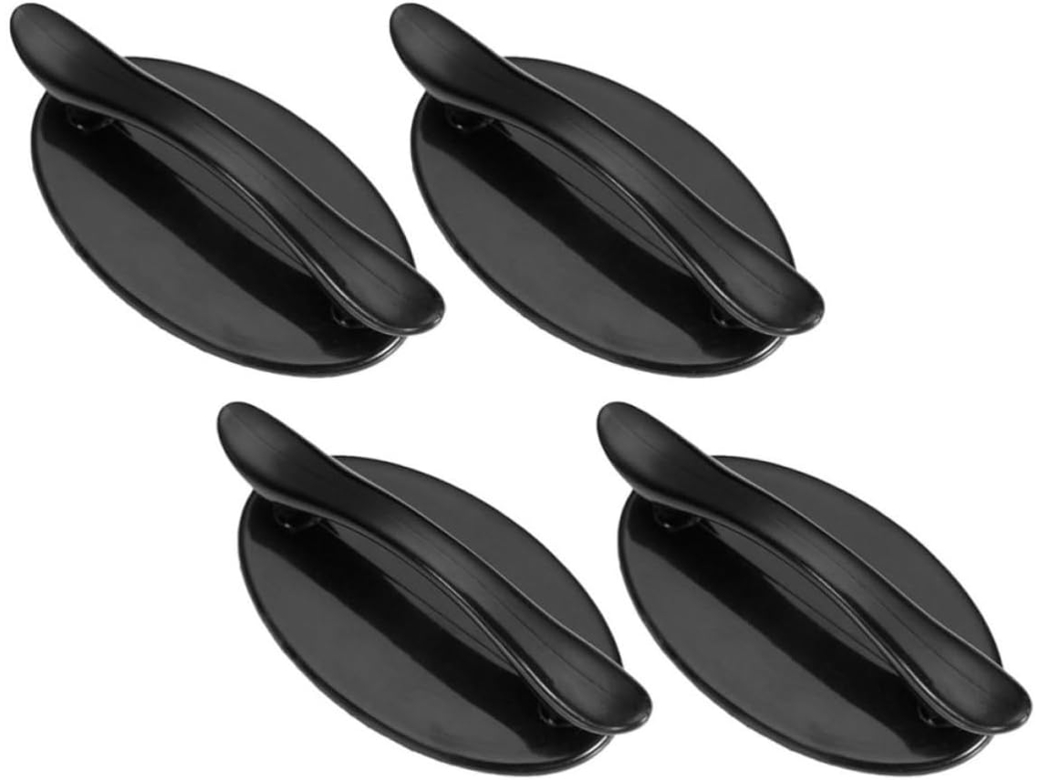 Conjunto De 4 Puxadores Autoadesivos Em Abs Preto, Sem Necessidade De Furar, Para Armários
