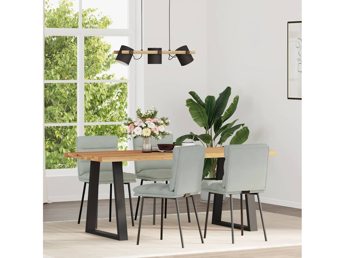 Vidaxl Cadeiras De Jantar 4 Pcs Veludo Cinzento-claro