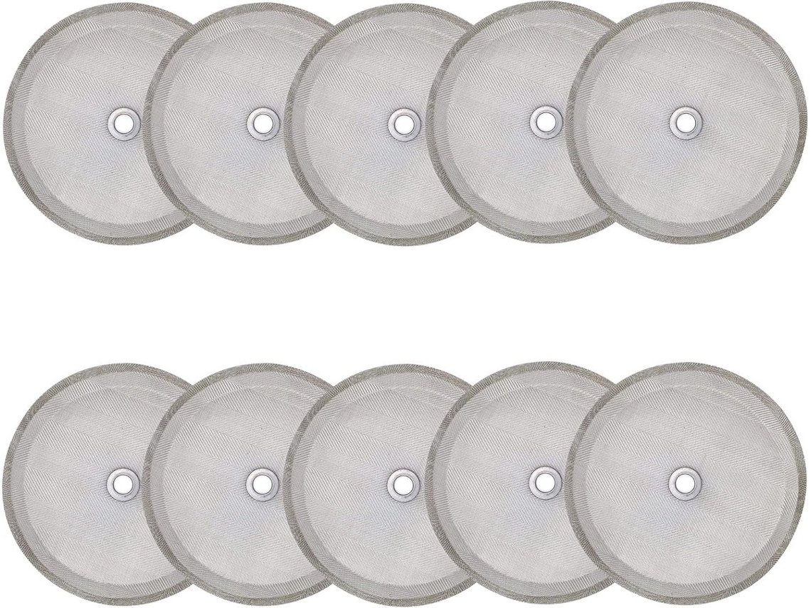 Conjunto De 10 Filtros Café Para Cafeteira Francesa E Chaleira 8 Xícaras - Reutilizáveis ​​- Universal 1000 Ml 34 Oz Prata Aço Inoxidável
