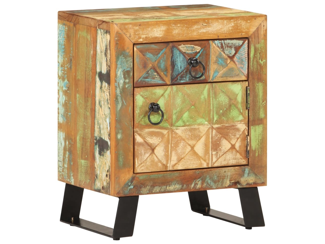 Vidaxl Mesa De Cabeceira 40x30x50 Cm Madeira Recuperada Maciça