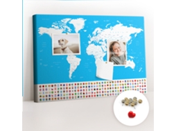 Lousa De Cortiça Mapa De Contorno De Países Para O Escritório Espelharte (60x40 Cm)
