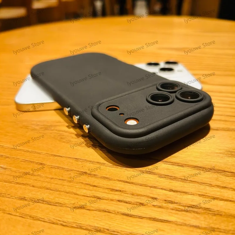 Capa De Silicone Líquido Macia (preta Para Iphone 16 Pro Max) Com Proteção Para A Câmera E Borda Reforçada.