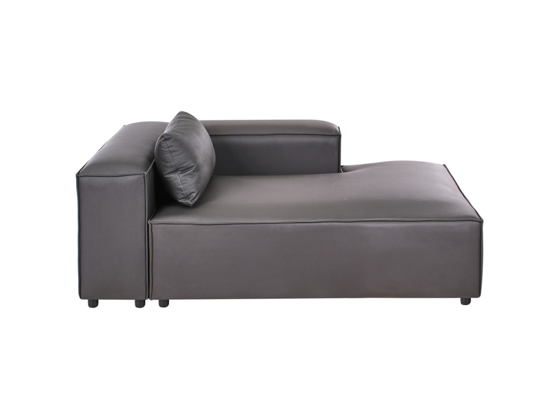 Chaise Longue À Esquerda Beliani Brande De Tecido Preto 121x184x70
