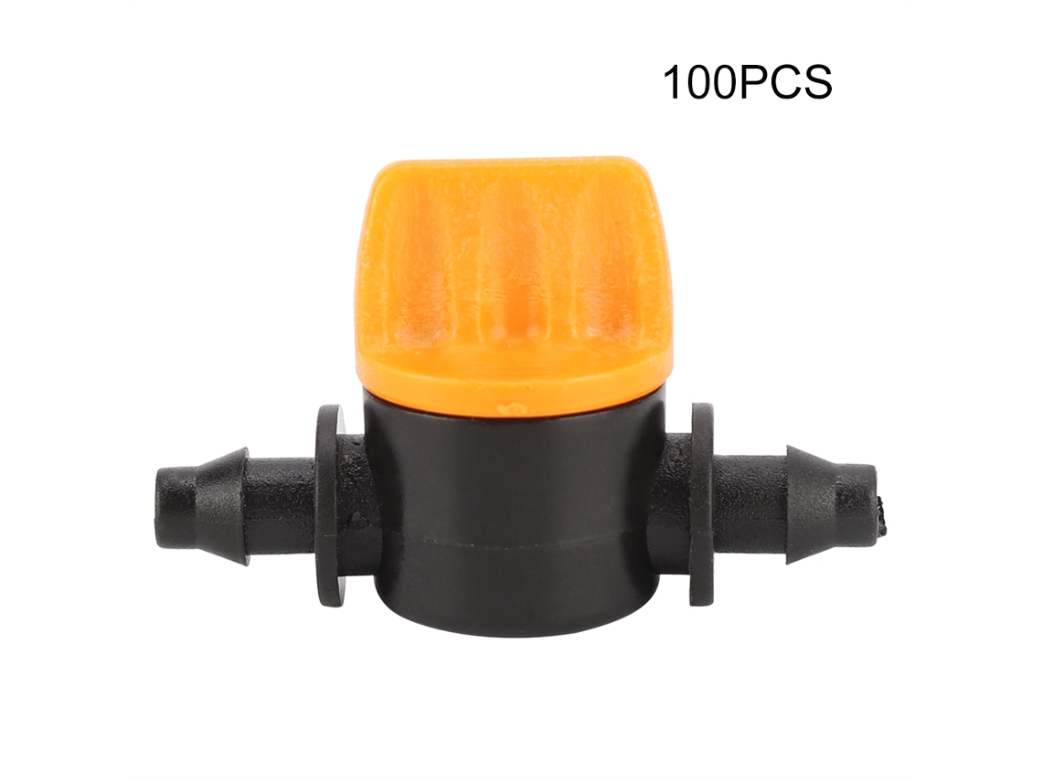 100 Peças Conector Reto 2 Vias Válvula Mangueira Pvc 4/7 para Irrigação Jardim
