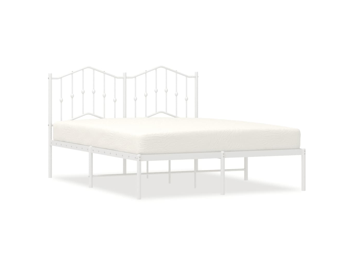 Bed Frame, Bed Frames Vidaxl Branco Aço (150 X 200 Cm)
