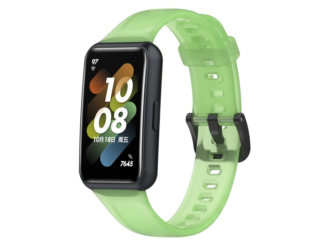 Pulseira De Silicone Translúcida Ajustável, Compatível Com Huawei Band 7 (verde)