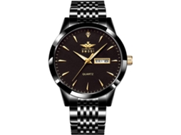 Lurelia Relógio Masculino, Data/calendário, Aço Inoxidável, Resistente À Água, Preto