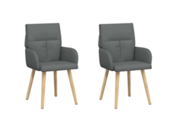 Conjunto 2 Móveis De Jantar Vidaxl Cinzento Escuro Tecido (60 X 56 X 96 Cm)