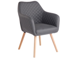 Cadeira De Sala De Jantar Clp Gent Couro Sintético Cinza Natureza Conforto Ergonômico