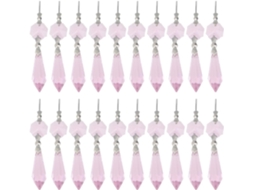 Pingente Cortina Cristal 37mm 20 Peças Contas Vidro Prismáticas Decoração Pendurar Artesanato Joias Casamento GOKOCO