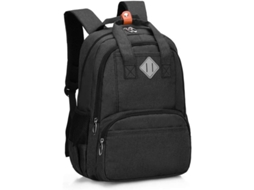 Mochila Escolar com design refletivo S/MARCA, resistente à água, múltiplos bolsos, preto