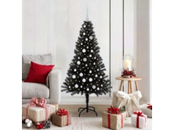 Vidaxl Árvore De Natal Com 150 Leds Com Suporte Preto 150 Cm Pvc