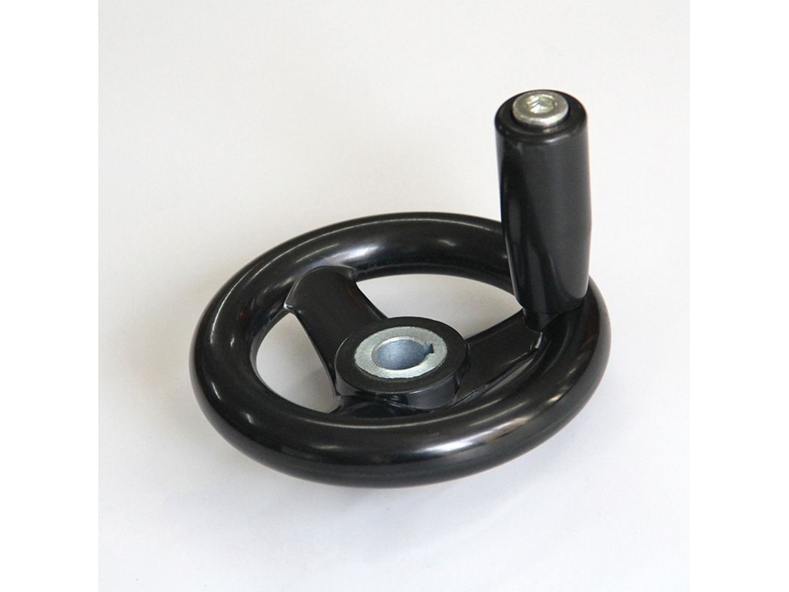 Volante De Mano Com Rádio 125mm Para Fresadora, Diâmetro Do Orifício Central 12mm, Preto