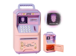 Cofrinho Eletrônico Estilo Atm com Senha e Música, Cor Rosa