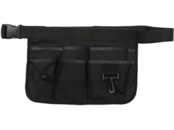Bolsa De Cintura Ajustável Inoomp Para Ferramentas Jardinagem, Preta, Em Tecido Oxford, Com 3 Bolsos Utilitários Para