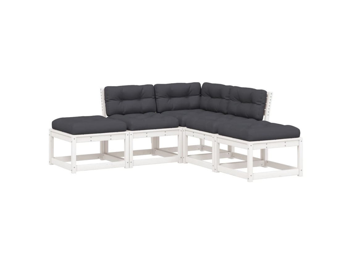 Garden Sofa Set, Garden Sofa Sets Vidaxl Branco Madeira De Pinho (n/a)