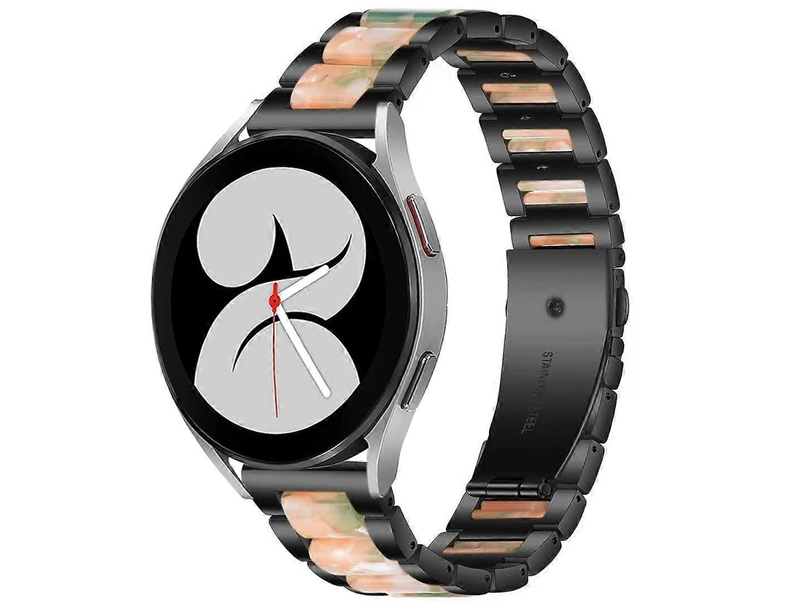 Pulseira De Metal Resinado Intercalada Para Galaxy Watch 4 40/44mm