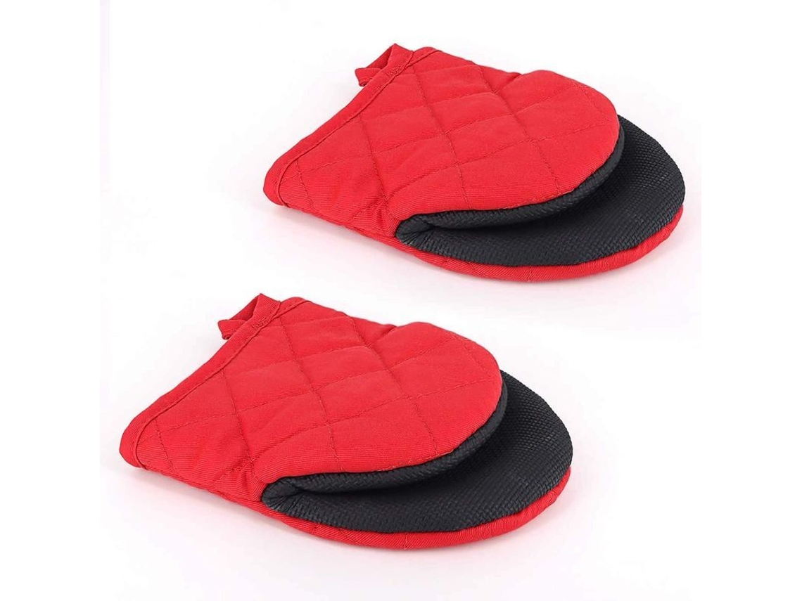 2026 luvas de Forno Vermelhas Mini de Silicone Isolantes Anti deslizantes para Cozinha