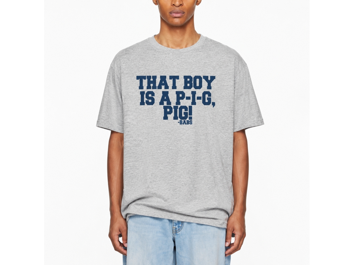 Rockinstone Animal House Movie Little Piggie Heather Gray Adult T-shirt Size:s