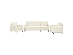 Conjunto 3 de sofás veludo VIDAXL cor creme (198 x 77 x 80 cm)