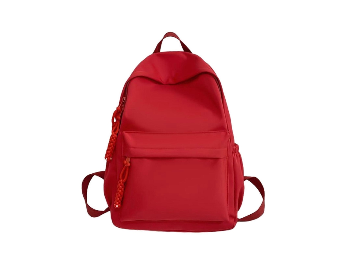 Mochila Escolar Versátil Em Nylon Com Grande Capacidade, Ideal Para Viagens, Uso Diário, Faculdade E Para Guardar Laptop, Vermelha.